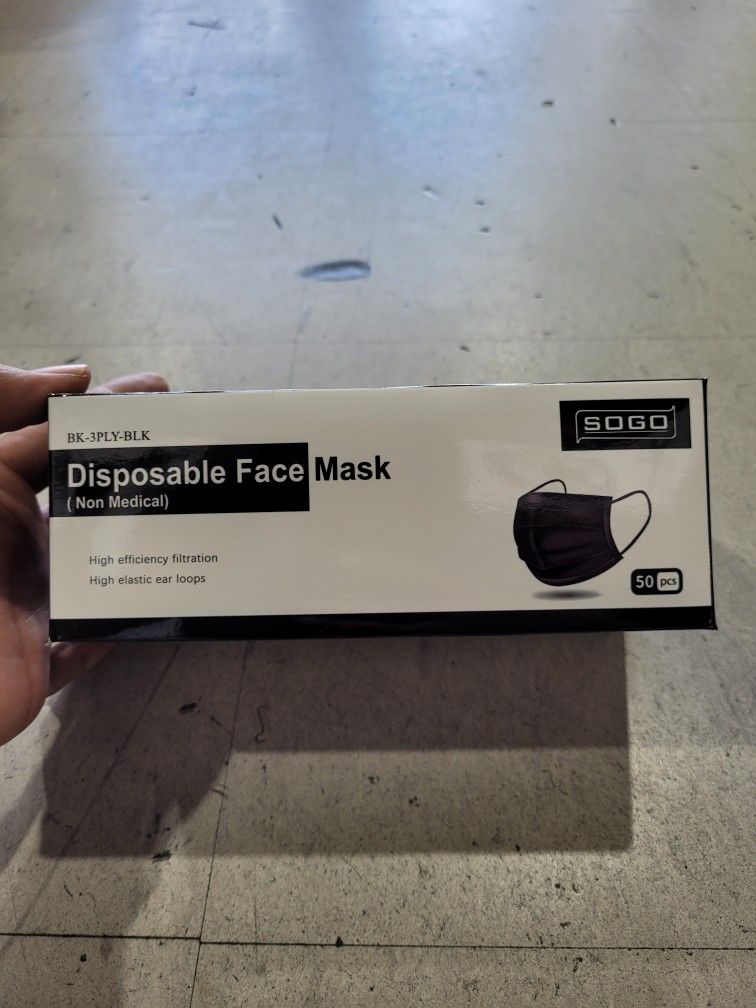 50pc Black Face Mask 