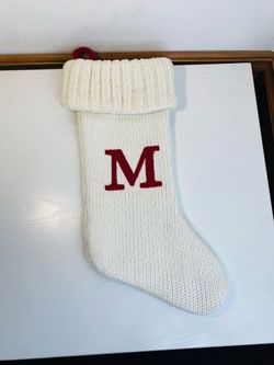 Letter M Monogram Stocking Wondershop White Holiday Initial Christmas Target 20"
