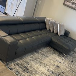 Leather Sectional With Ottoman 