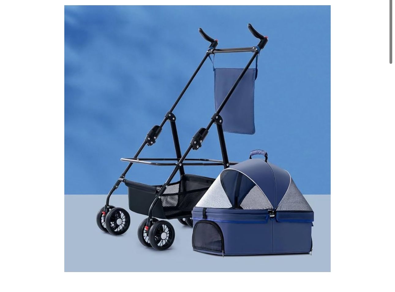 Four 4-Wheel Multi-Functional Pet Trolleys, Foldable Cat and Dog Travel Carrier, Detachable Portable Puppy Cage,
