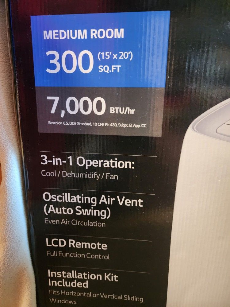 LG PORTABLE AIR CONDITIONER IN BOX