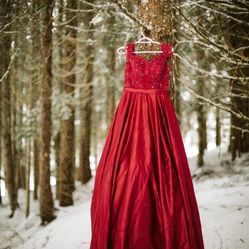 Red Ballgown Style Dress