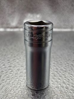 SNAP-ON FDS141 3/8" Drive 7/16" 12 Point Semi Deep Socket Made in USA Used