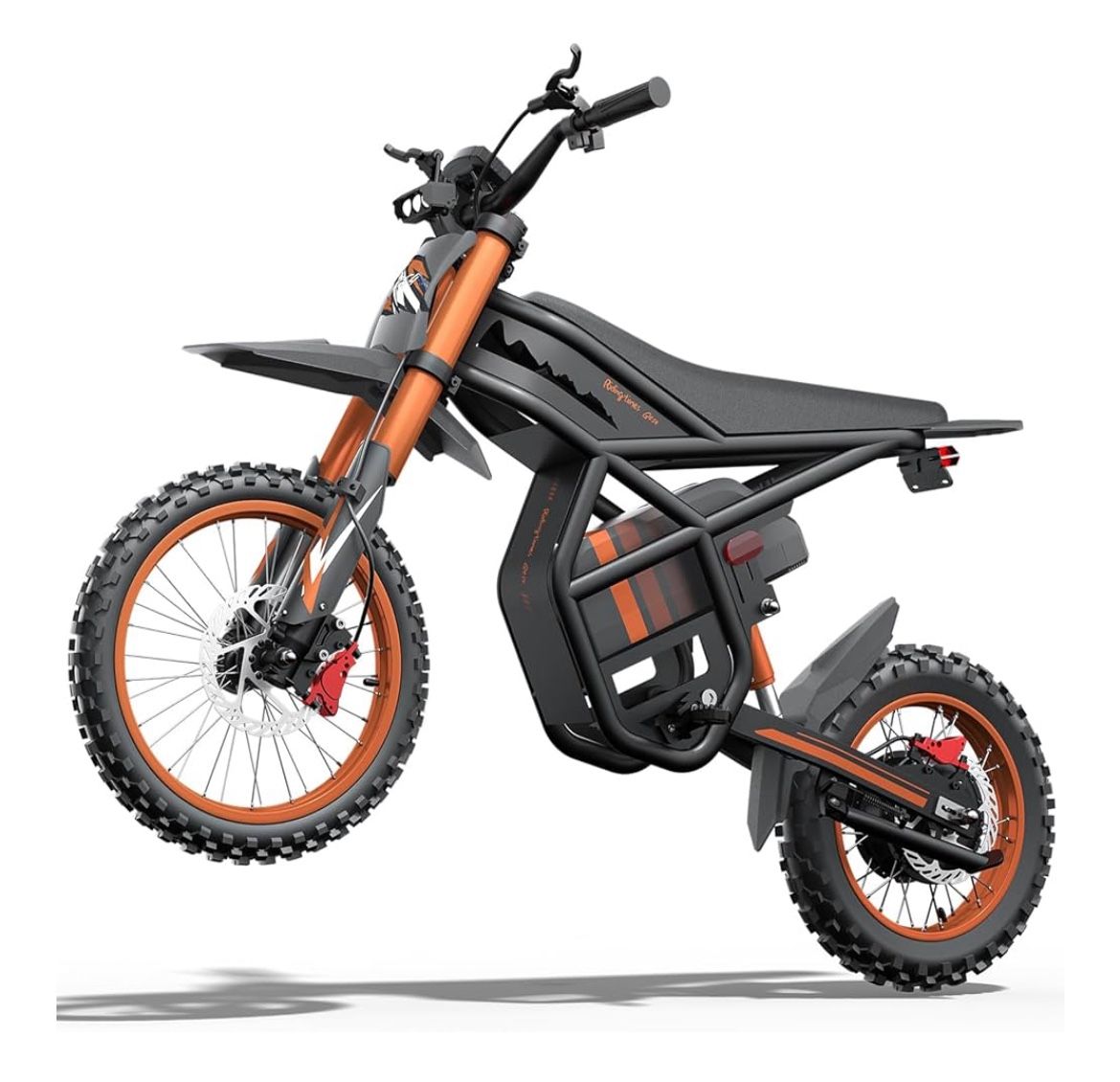 Riding'times GT54 Electric Dirt Bike for Teens Adults 40MPH, 27AH Electric Motorcycle with 14"/12" Fat Tire Ebike, 2000W Dual Hydraulic Brakes Mountai