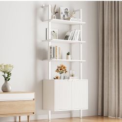  Tall Bookshelf with Storage Cabinet