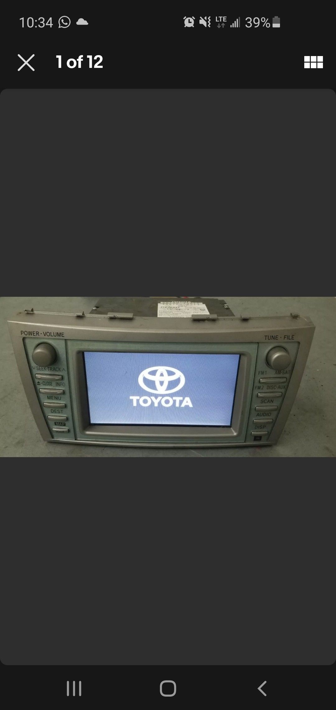 Toyota camry 2007-2011 radio gps