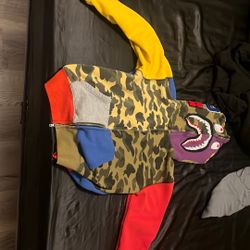 BAPE 1st Camo Crazy Shark Full Zip Hoodie Size-M