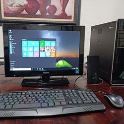 Hp Pavilion desktop Computer Windows 10. Good Working Condition.  AMD Athlon (tm) ll x 4630 processor.  4 gb Ram. monitor 22 inches.   speakers, keybo