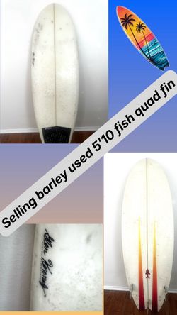 Tim Kennedy 5’10 quad fin fish surfboard