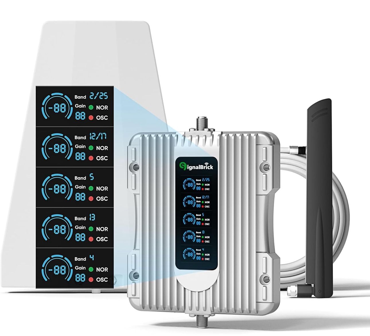 SignalBrick Cell Phone Booster for Home with LCD Display 5G & 4G LTE 5000sqft