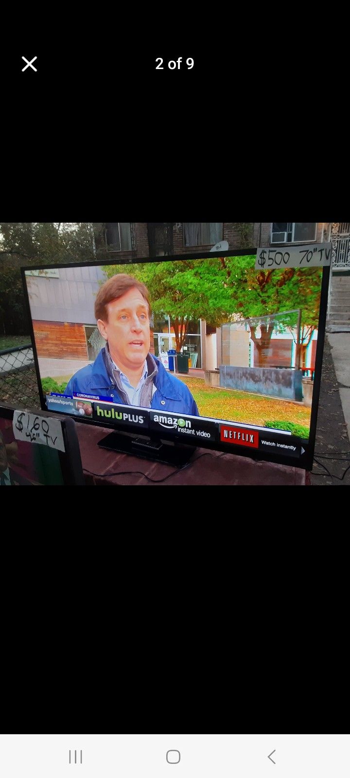 70" VIZIO 1080P TV WITH ROKU STREAMING STICK AND REMOTES $400 FINAL PRICE