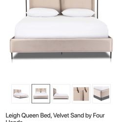 Leigh Queen Bed, Velvet Sand by Four Hands 