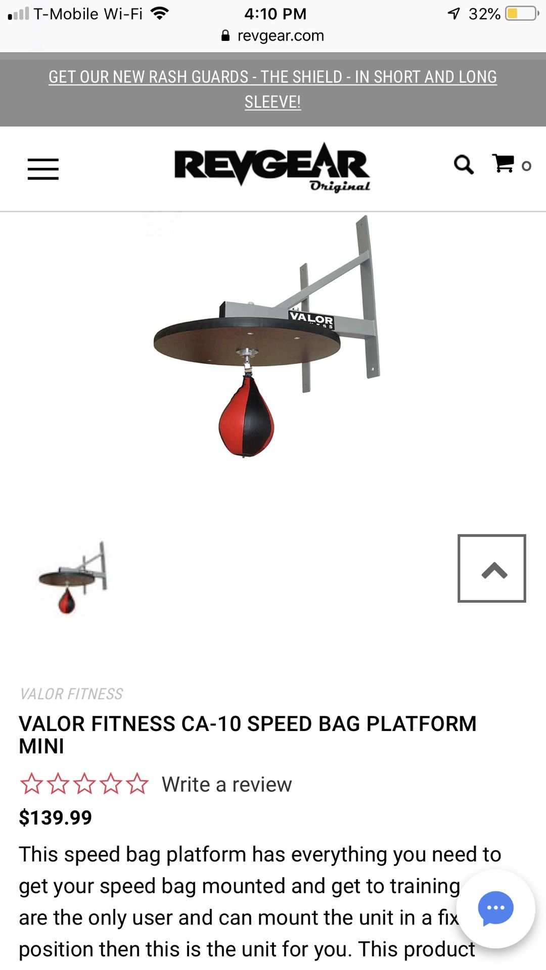 Valor fitness boxing speed bag and platform. NEW in box