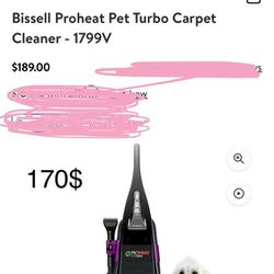 Bissell Project Pet Turbo Carpet Cleaner - Brand New