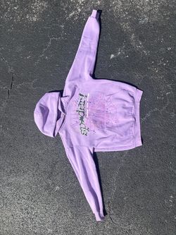 Sp5der Purple Hoodie with Spider Web Graphic
