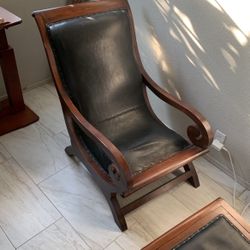 Leather Chair And Ottoman