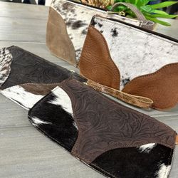 Leather Money Bag, Wristlet 💯 Leather