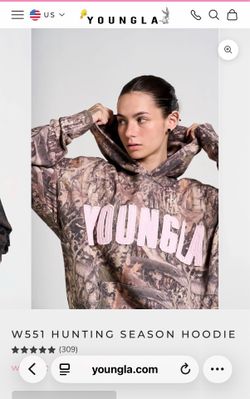 YOUNG LA WOMENS GREEN CAMO HOODIE