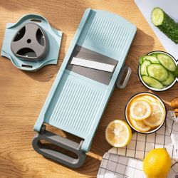 Foldable Mandolin Slicer Multi-Function Grater Vegetable/cheese Slicer Food Slicer Vegetable Cutter 6-In-1 for Kitchen Aid Chopper with Hand Guard