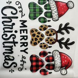 Paw Print Christmas DTF 