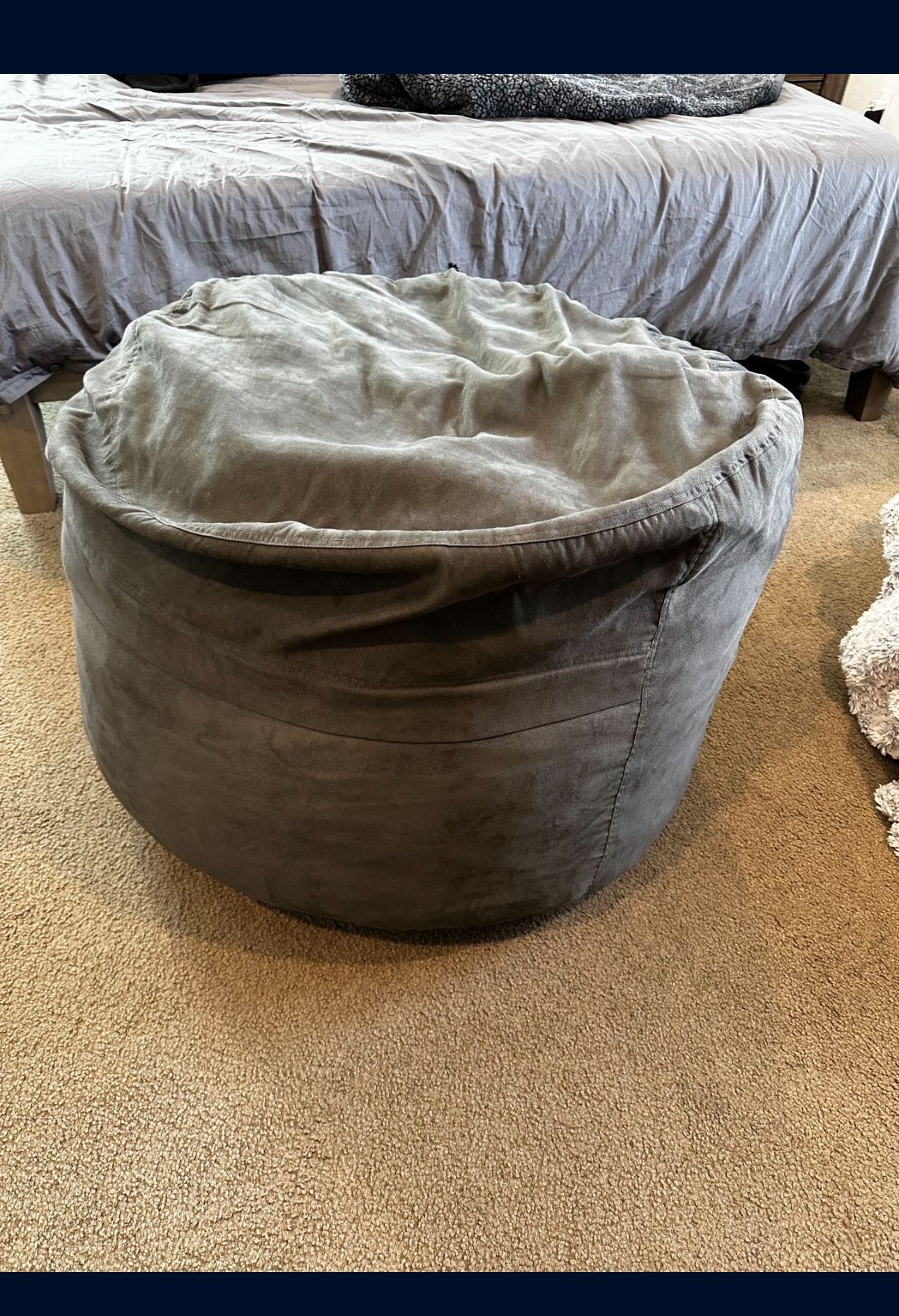 Chill Sack Memory Foam Bean Bag Chair, 3-Feet, Charcoal Micro Suede