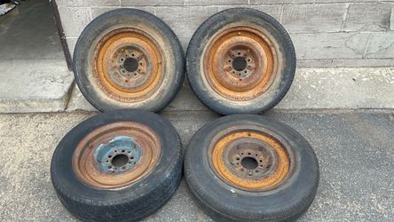 Four 16 inch Buick steel rims with clips 5 on 5 Pontiac, olds, caddy