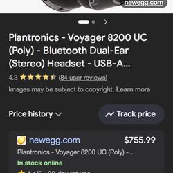 Plantronics - Voyager 8200 UC (Poly) - Bluetooth Dual-Ear (Stereo) Headset