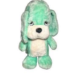 Unbranded Teal White Bulldog Plush AS IS (READ)