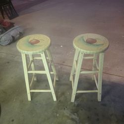 FINAL PRICE DROP! Pair of Hand-Painted Apple Stools - NOW ONLY $20!