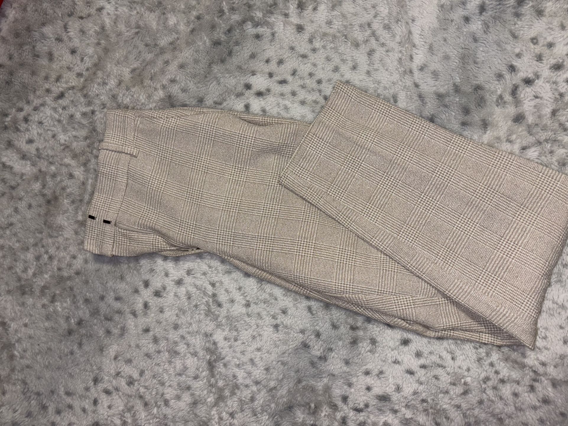 Plaid Cream Slacks