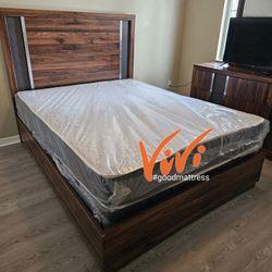 QUEEN MATTRESS WITH BOX SPRING 2PC. BED FRAME ISN'T AVAILABLE