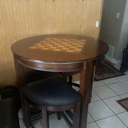 Chess Table And Chess Pieces 