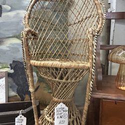 Vintage Small Peacock Chair for Doll or Plant Stand