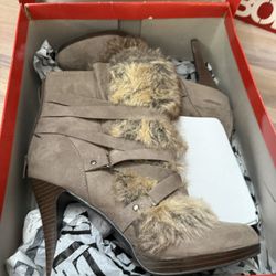 Brown Fur Ankle Boots