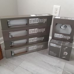 BRAND NEW STUDIO DESIGN BATHROOM TOWEL BARS FOR $12 EACH, TOWEL RING $10 AND BATH TUB KIT $40