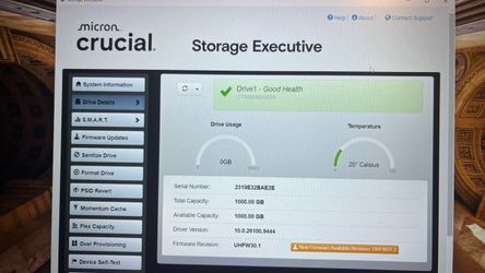 Crucial SSD 1 terabyte in like new condition
