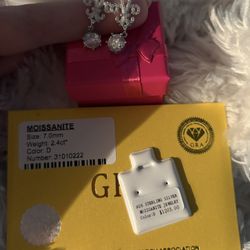 925 Sterling Silver 2.4 Carat Moissanite Earrings