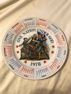 1978 Patriotic Calendar plate one nation under God