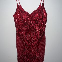 Red Sequin Dress