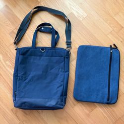 Blue Tote Bag and matching Blue Laptop Sleeve