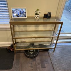 Glass & Gold Console Table / Shelf 36”