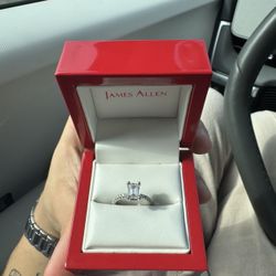 Platinum Petite Pavé Crown Diamond Engagement Ring - 1.66 Carat