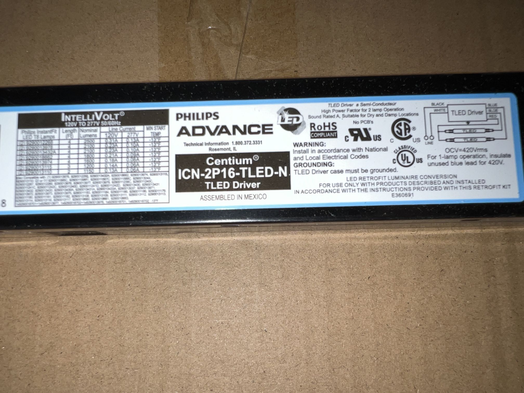 LED 2 lamp Ballasts