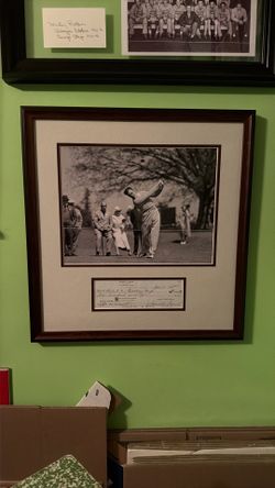 Framed, Mounted Golf HOF Sam Snead Signed Check With Photo
