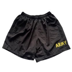 US ARMY PT SHORTS 2 PACK BLACK YELLOW LOGO RUNNING GYM TRAINING SIZE M