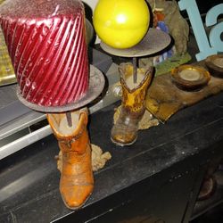 2pc Set Cowboy Boots Candle Holders 5 Set Look My Post Alot Items