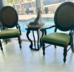 Sunday Available Pair of Tommy Bahama style woven cane back Sitting Armed CHAIRS. Exc REDUCED from $600