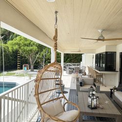 SERENA AND LILY Hanging Rattan Chair