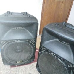 2 Powered speakers 15" Absolute USPRO15BT ACTIVE POWERED BLUETOOTH FM RADIO KARAOKE