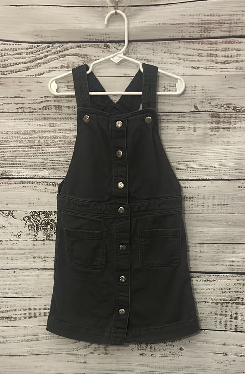 Girls Old Navy black overall dress size 6